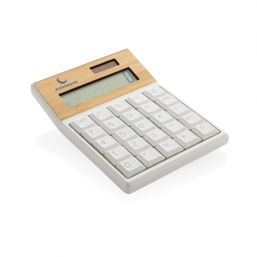 Logo trade promotional merchandise photo of: Utah RCS recycled plastic and  bamboo calculator