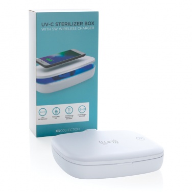 Logotrade corporate gift picture of: UV-C steriliser box with 5W wireless charger