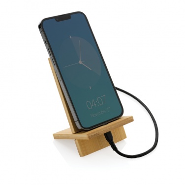 Logotrade advertising products photo of: Bamboo phone stand in kraft box