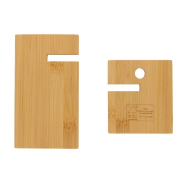 Logo trade promotional giveaways image of: Bamboo phone stand in kraft box