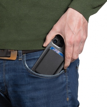 Logo trade promotional giveaways picture of: Magstand RCS recycled PU magnetic phone wallet with stand