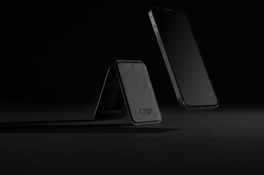 Logo trade promotional merchandise photo of: Magstand RCS recycled PU magnetic phone wallet with stand