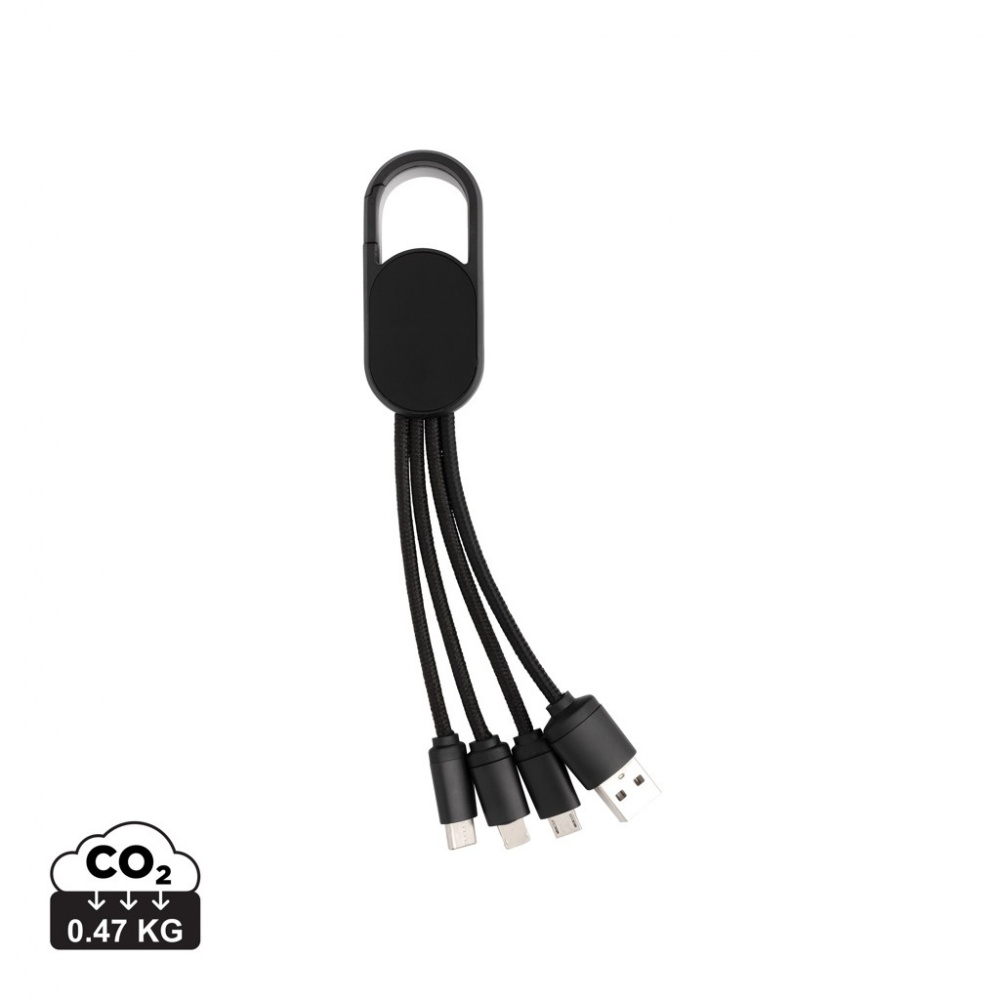 Logo trade advertising products picture of: 4-in-1 cable with carabiner clip