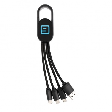 Logotrade promotional item picture of: 4-in-1 cable with carabiner clip