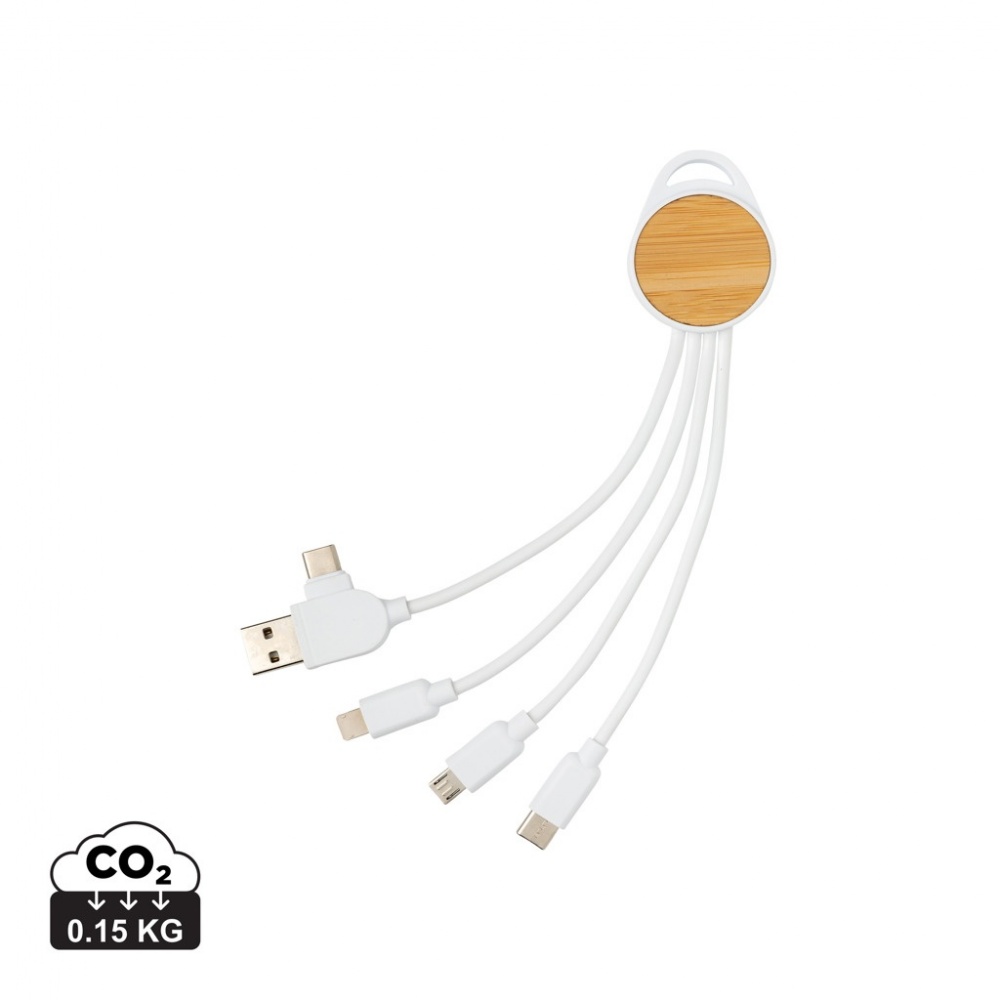 Logo trade promotional giveaways picture of: RCS recycled plastic Ontario 6-in-1 round cable