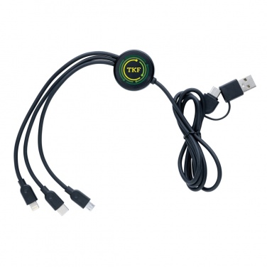 Logotrade corporate gift image of: RCS recycled TPE and recycled plastic 6-in-1 cable