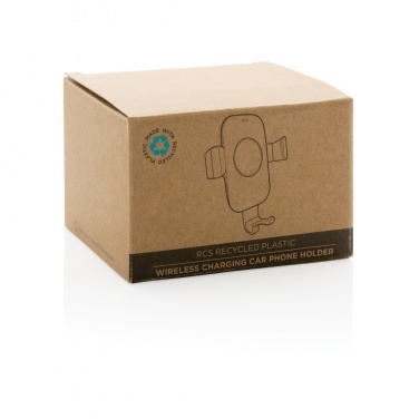 Logo trade promotional product photo of: RCS recycled plastic 10W wireless charging car holder