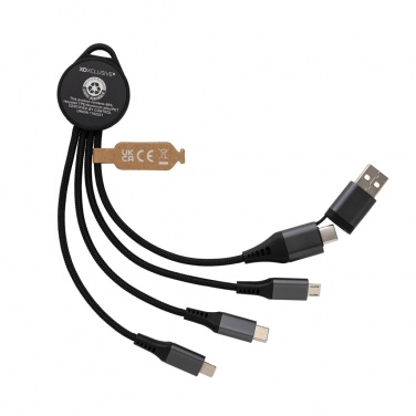 Logo trade corporate gift photo of: Terra RCS recycled aluminium 6-in-1 charging cable