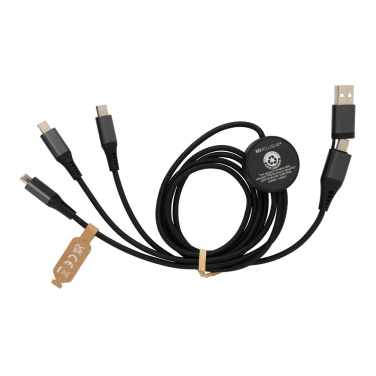Logo trade corporate gifts picture of: Terra RCS recycled aluminium 120cm 6-in-1 cable