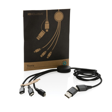 Logotrade promotional gift image of: Terra RCS recycled aluminium 120cm 6-in-1 cable