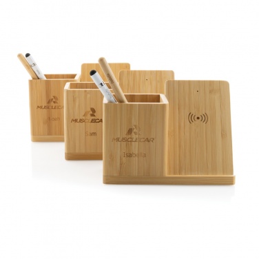 Logotrade promotional products photo of: Calgary bamboo 10W wireless charger