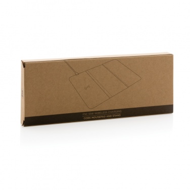 Logotrade corporate gift image of: 10W wireless charging cork mousepad and stand