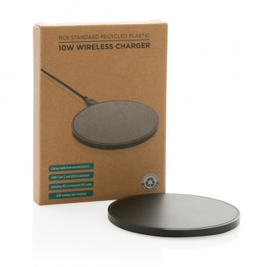 Logo trade promotional merchandise image of: RCS standard recycled plastic 10W wireless charger