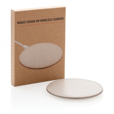 Logo trade promotional gift photo of: 5W Wheat straw wireless charger
