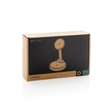 Logotrade promotional gift picture of: Ontario RCS rplastic 15W magnetic charging 2 in 1 stand