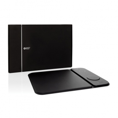 Logo trade promotional giveaway photo of: Swiss peak RCS recycled PU 15W 3 in 1 charging mousepad