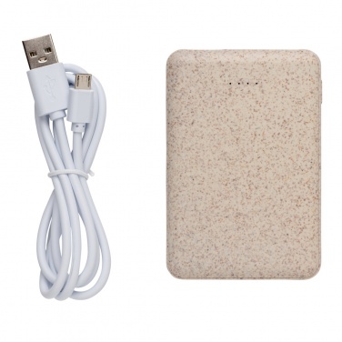 Logo trade business gift photo of: Wheat Straw 5.000 mAh Pocket Powerbank