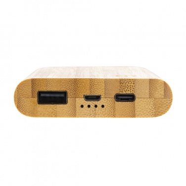 Logo trade promotional gifts image of: Bamboo 5.000 mAh powerbank