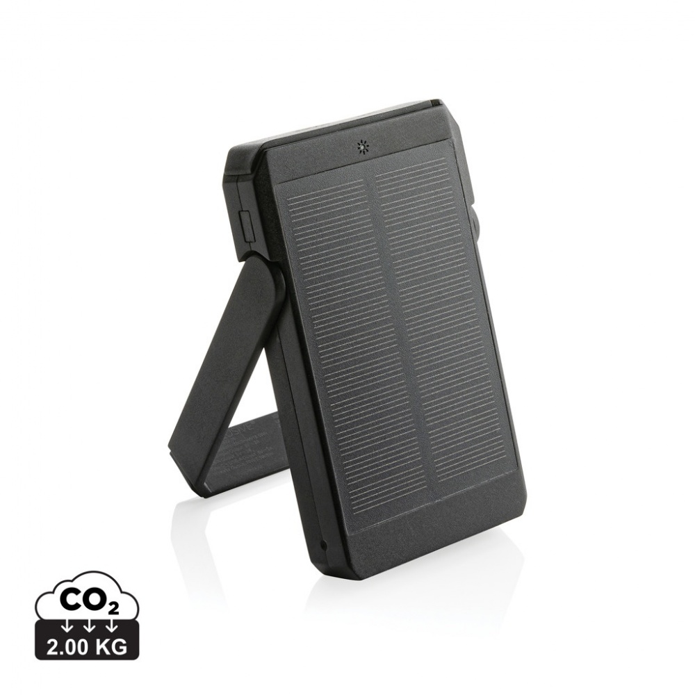 Logotrade promotional merchandise picture of: Skywave RCS rplastic solar powerbank 5000 mAh 10W wireless
