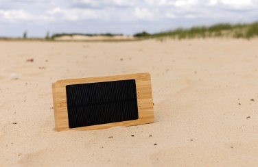 Logo trade promotional merchandise image of: Sunwick 10.000 mAh Bamboo solar powerbank