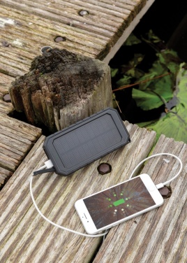 Logotrade corporate gift picture of: RCS recycled plastic Solar powerbank with 10W Wireless