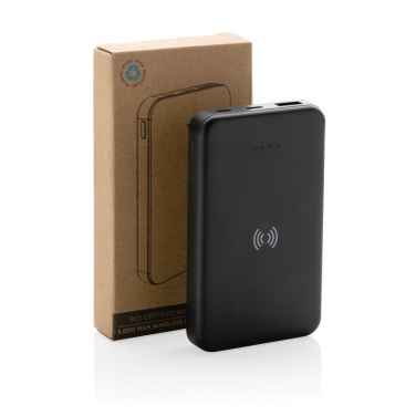 Logotrade corporate gift picture of: RCS recycled plastic 5.000 mAh 5W wireless powerbank