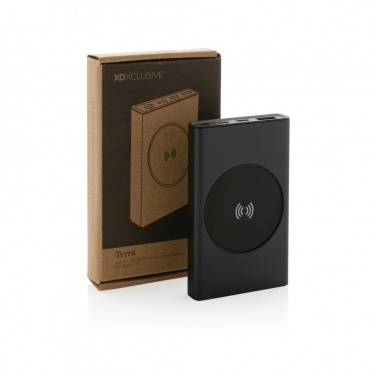 Logo trade promotional merchandise picture of: Terra RCS recycled aluminium 5000 mAh powerbank 5W wireless