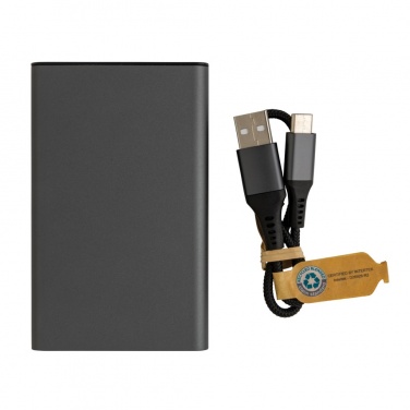Logo trade promotional gifts picture of: Terra RCS recycled aluminium powerbank 5.000 mAh