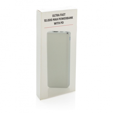 Logo trade promotional giveaways image of: Ultra fast 10.000 mAh powerbank with PD