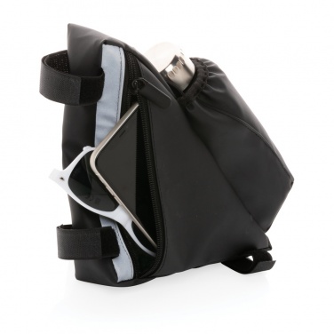Logo trade promotional products image of: PU high visibility bike frame bag with bottle holder