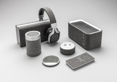 Logo trade corporate gifts image of: Vogue wireless charging speaker