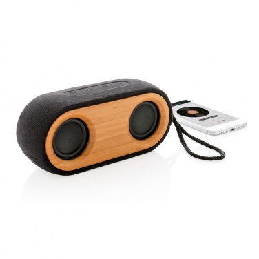 Logo trade promotional giveaways picture of: Bamboo X double speaker