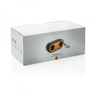Logo trade promotional items picture of: Bamboo X double speaker