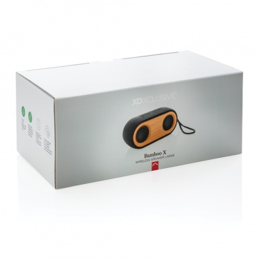 Logo trade promotional item photo of: Bamboo X double speaker