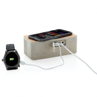 Logotrade promotional product image of: Wheatstraw wireless charging speaker