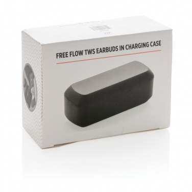 Logo trade promotional items image of: Free Flow TWS earbuds in charging case