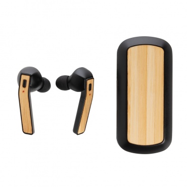 Logotrade promotional product image of: Bamboo Free Flow TWS earbuds in case