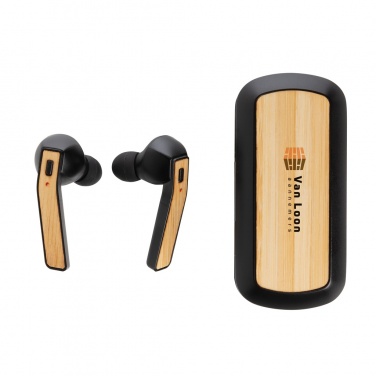 Logotrade corporate gifts photo of: Bamboo Free Flow TWS earbuds in case