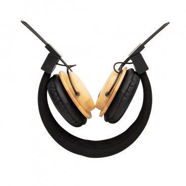 Logo trade promotional items image of: Bamboo wireless headphone