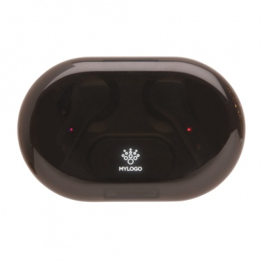 Logo trade promotional giveaways image of: Light up logo TWS earbuds in charging case