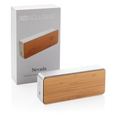 Logo trade promotional gift photo of: Nevada Bamboo 3W wireless speaker
