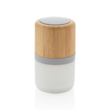 Logo trade promotional merchandise image of: Bamboo colour changing 3W speaker light