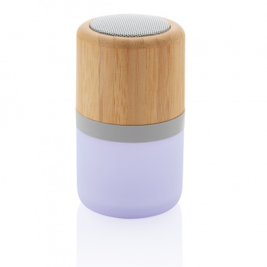 Logo trade corporate gifts image of: Bamboo colour changing 3W speaker light