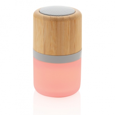 Logo trade promotional merchandise picture of: Bamboo colour changing 3W speaker light