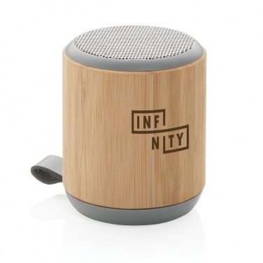 Logo trade corporate gifts image of: Bamboo and fabric 3W wireless speaker