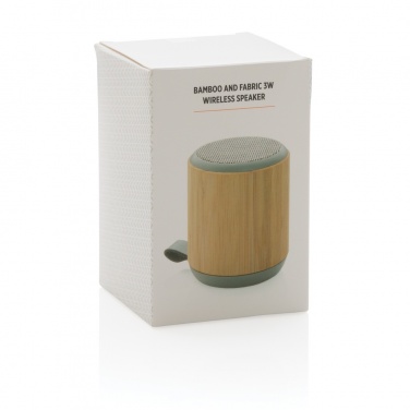 Logo trade promotional product photo of: Bamboo and fabric 3W wireless speaker
