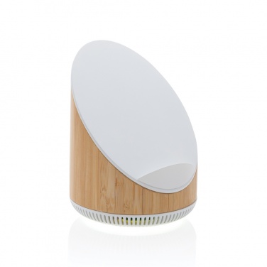 Logotrade corporate gift picture of: Ovate bamboo 5W speaker with 15W wireless charger