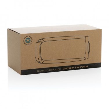 Logo trade promotional gifts picture of: RCS recycled plastic Lightboom 10W speaker