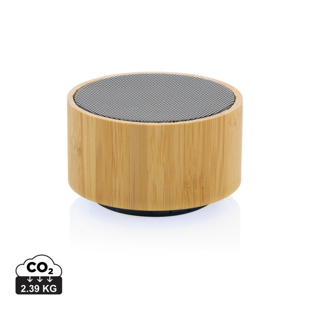 Logotrade promotional products photo of: RCS recycled plastic and bamboo 3W wireless speaker