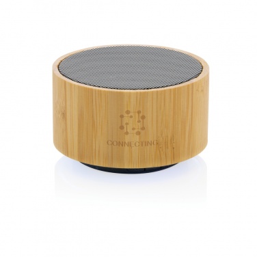 Logo trade promotional merchandise picture of: RCS recycled plastic and bamboo 3W wireless speaker